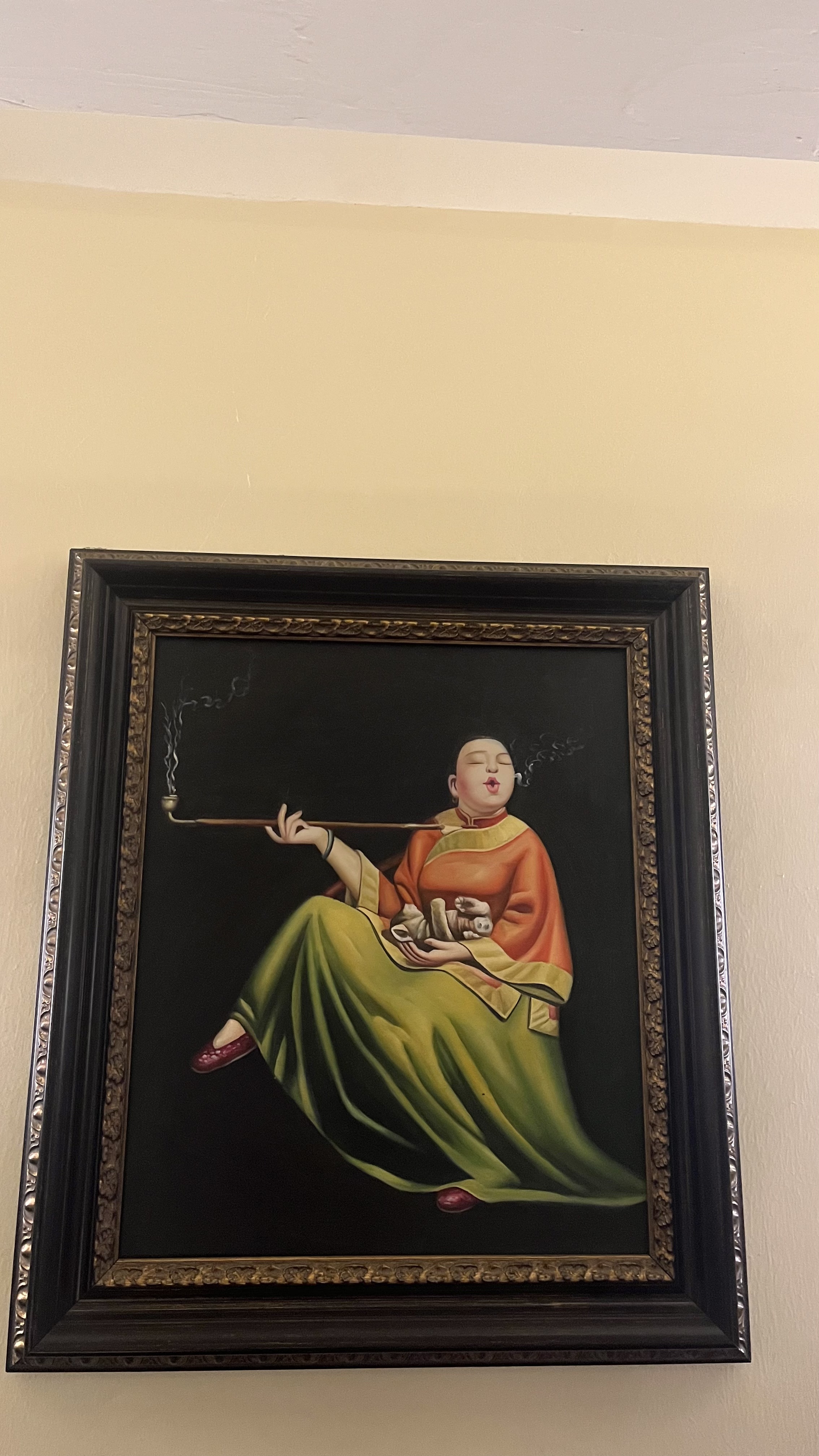 潮济堂：抽大烟女性挂画