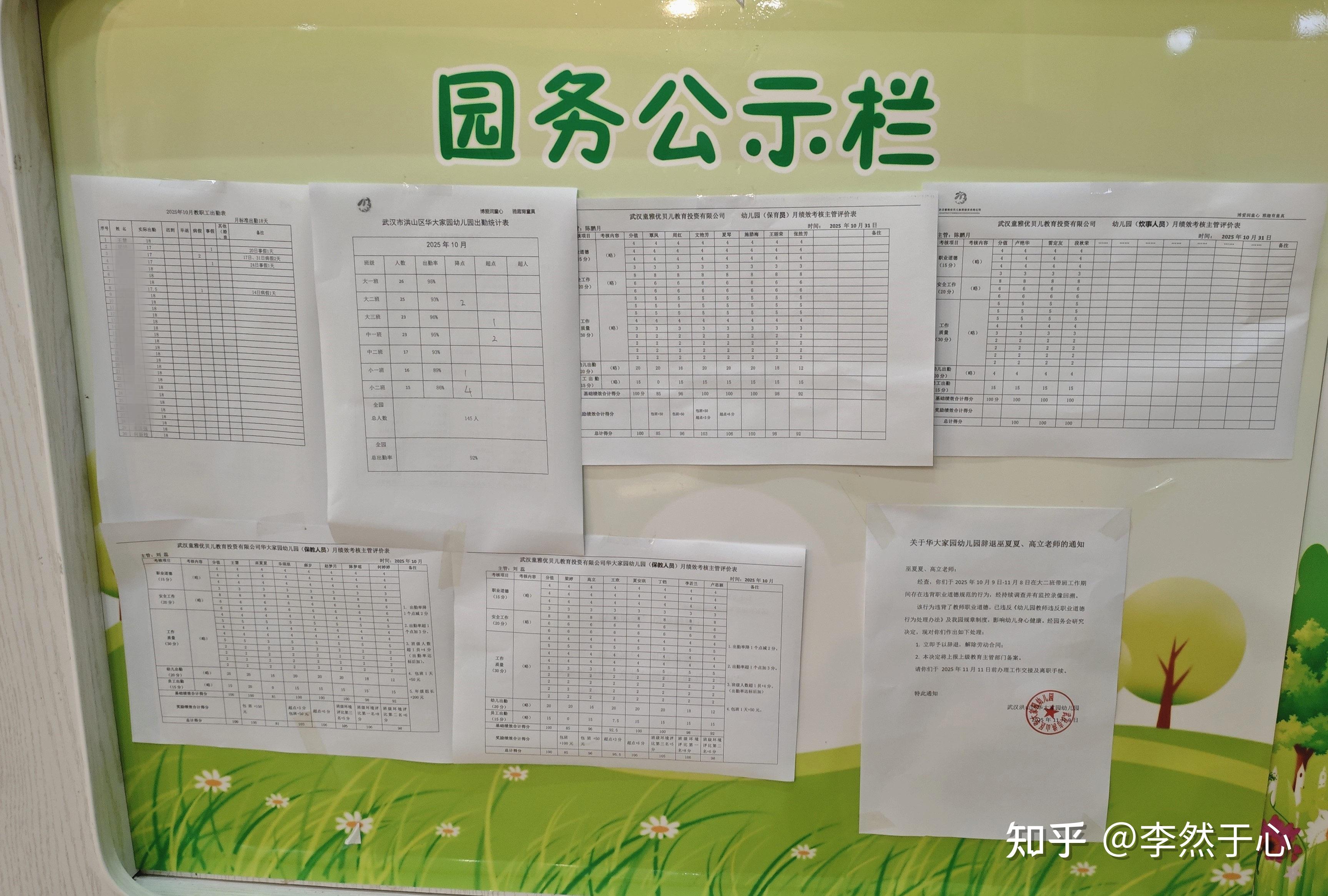 《关于华大家园幼儿园辞退巫夏夏、高立老师的通知》