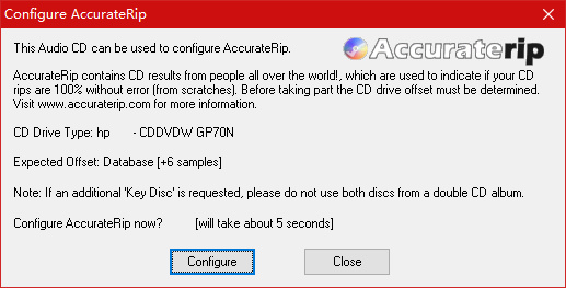 配置 AccurateRip